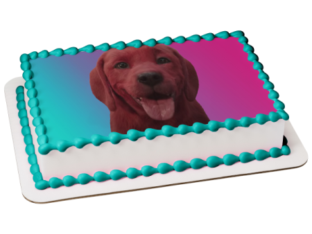 Clifford the Big Red Dog with a Tie Dye Background Edible Cake Topper Image ABPID54904 Discount