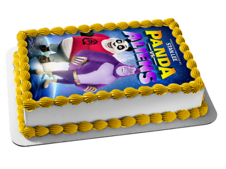 Panda Vs. Aliens Pandy Bruno Movie Poster Edible Cake Topper Image ABPID54887 Supply