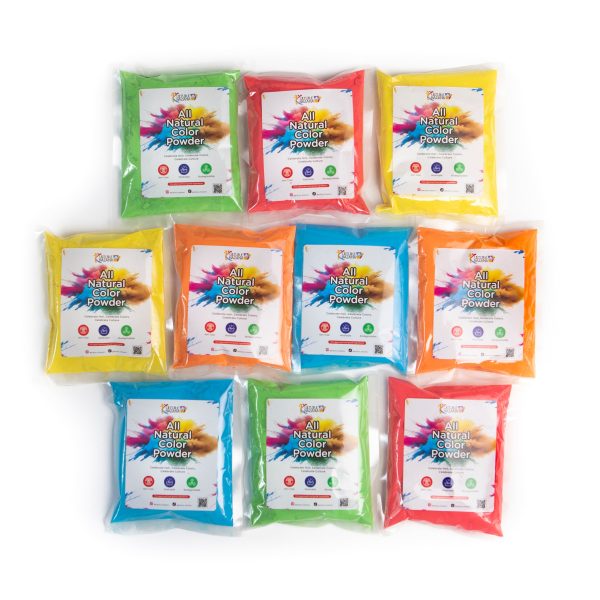 Non-Toxic Holi Color Powder- Pack of 10 Supply