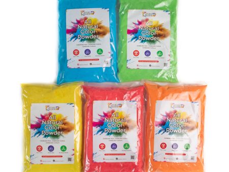 All-Natural Holi, Non-Toxic, Washable, Color Powder - 1 LB, pack of 5 Hot on Sale