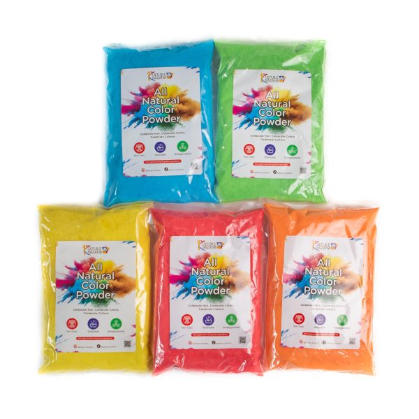 All-Natural Holi, Non-Toxic, Washable, Color Powder - 1 LB, pack of 5 Hot on Sale