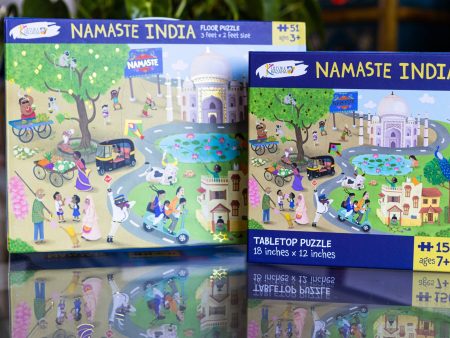 Namaste India Bundle (Floor Puzzle + Tabletop Puzzle) For Sale