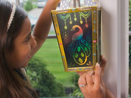 Rangoli Mandala Scratch Art Lantern Kit For Sale