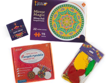 Diwali Festival of Lights Kit - A complete Kit with Rangoli Puzzle, Sand Art, and Garland Discount