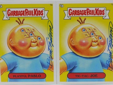 Playful Pablo Tic-Tac-Joe Garbage Pail Kids Sticker Cards Signed by Engstrom For Discount