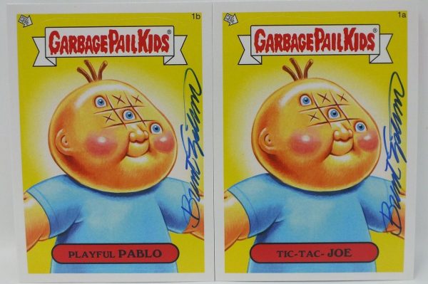 Playful Pablo Tic-Tac-Joe Garbage Pail Kids Sticker Cards Signed by Engstrom For Discount