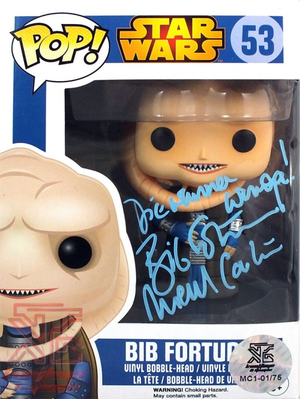 Bib Fortuna Pop! Signed Michael Carter Star Wars Funko Figure LE #75 75 COA Online Hot Sale