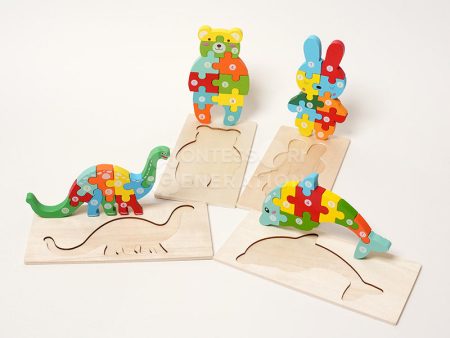 Montessori Wooden Puzzles (4 Pack) For Sale