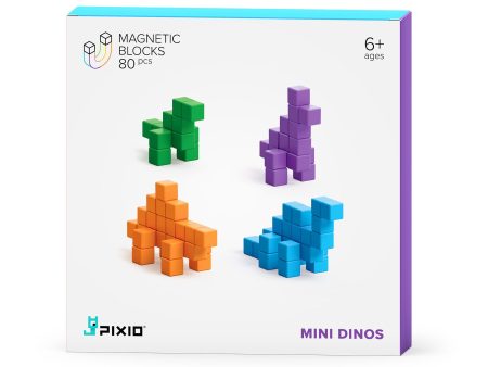 PIXIO Mini Dinos - 80 Magnetic Blocks in 4 Colors Hot on Sale