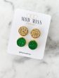 Stud Earring - Gold & Green in Gold Setting Online Sale