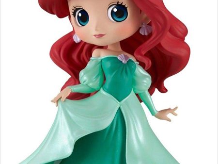 Disney The Little Mermaid Q Posket Ariel Green Dress Figure on Sale