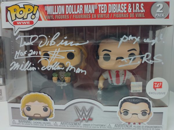 Million Dollar Man  & I.R.S. WWE Funko Pop 2-Pack Signed by Ted Dibiase & Mike Rotunda Online