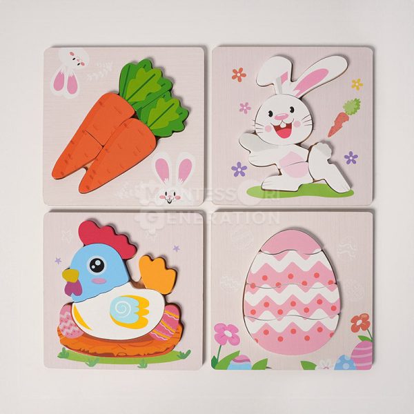 Montessori Spring Wooden Puzzles (4 Pack) Online Sale