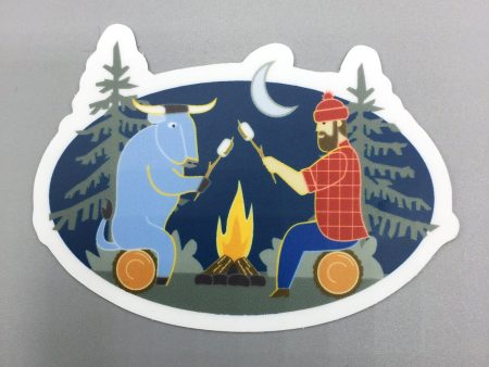 Bunyan Campfire Sticker For Discount