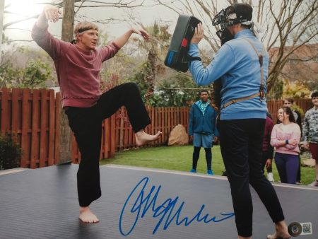 Ralph Macchio Cobra Kai Season 4 Johnny Crane Kick Signed Photo 11x14 Beckett Hot on Sale