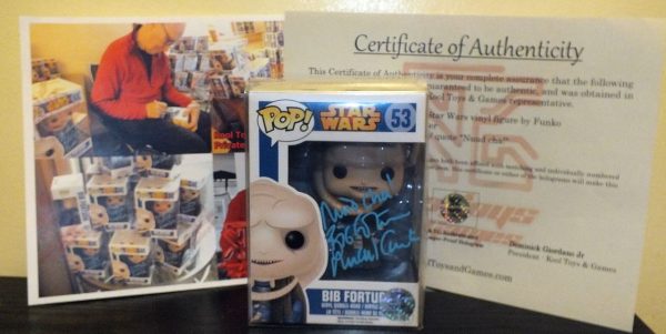 Bib Fortuna Pop! Signed Michael Carter Star Wars Funko Figure LE 125 COA Fashion