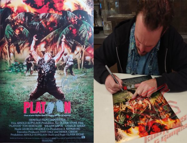 Kevin Dillon Signed Platoon 11x17 Hand Signed Autograph Poster Photo (Signed Silver) Cheap