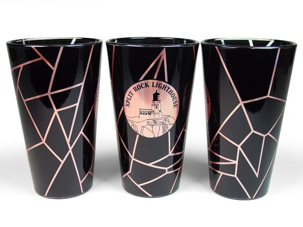 Black Rose Gold Split Rock Pint Glass Cheap