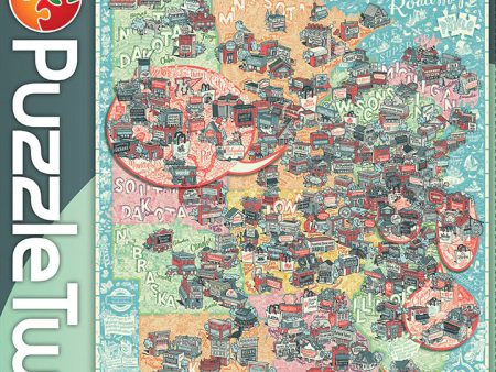 Midwest Indie Bookstore Roadmap Puzzle Twist 1000 PC Online now